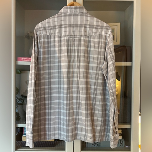 Officine Generale Plaid Flannel L-Sleeve Button Up, Gray/White, Size L - Picture 4 of 8